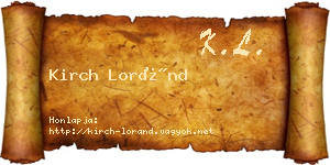Kirch Loránd névjegykártya